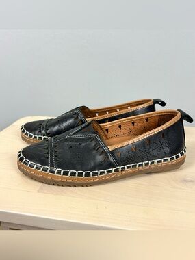 EVERLY NWOT Leather Emily Slip On Loafer Flat Size 6 Comfort Boho Made inTurkey
